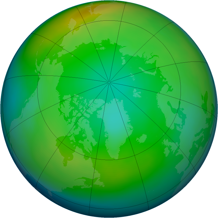 Arctic ozone map for December 2013
